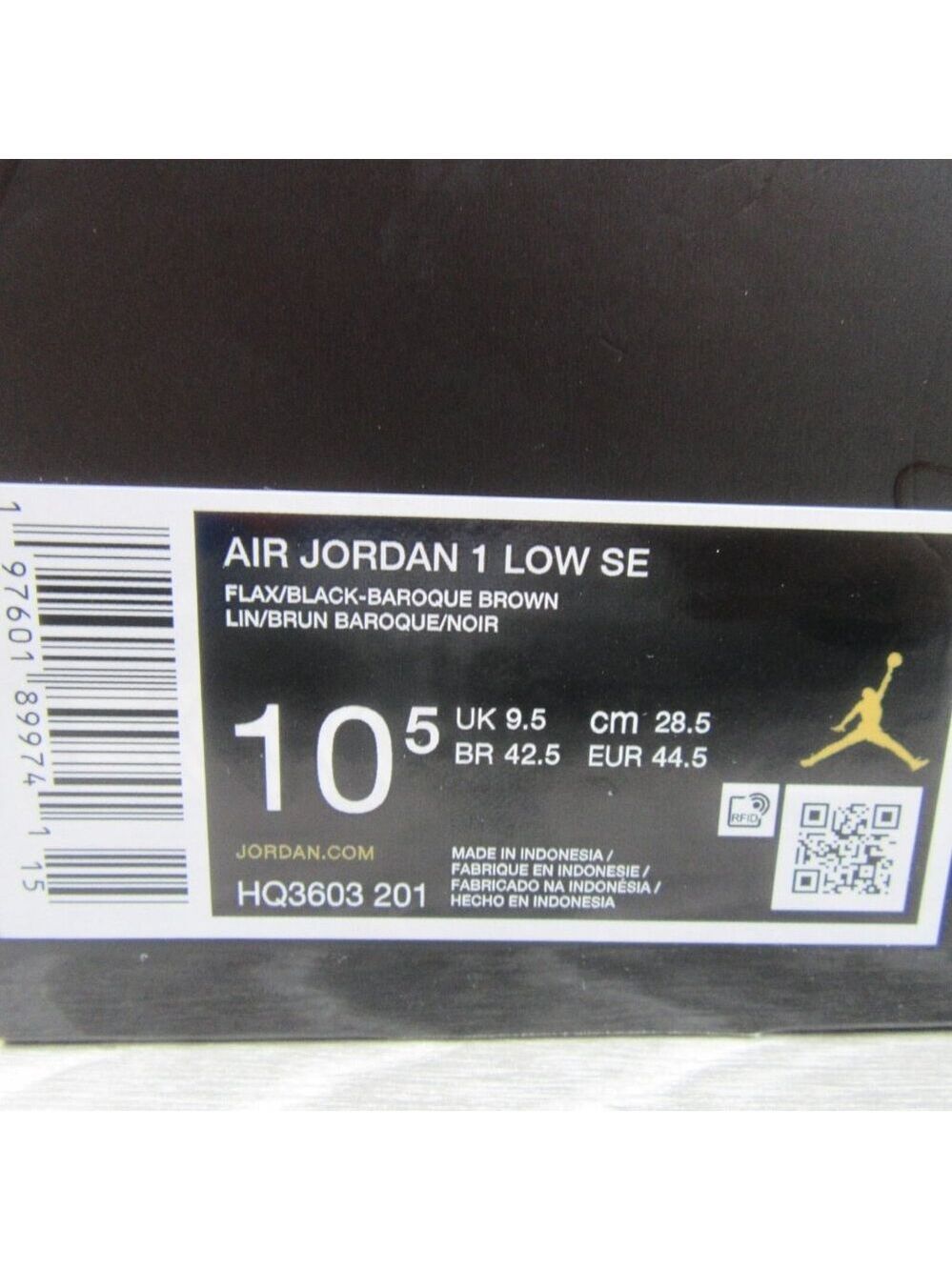 Air Jordan 1 Low SE Sneakers Mens Size 10.5 Flax Baroque Brown NEW - Picture 14 of 14